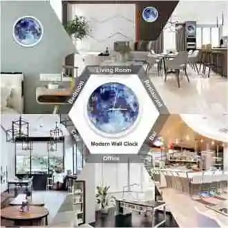 Galaxy Blue Moon Wall Clock